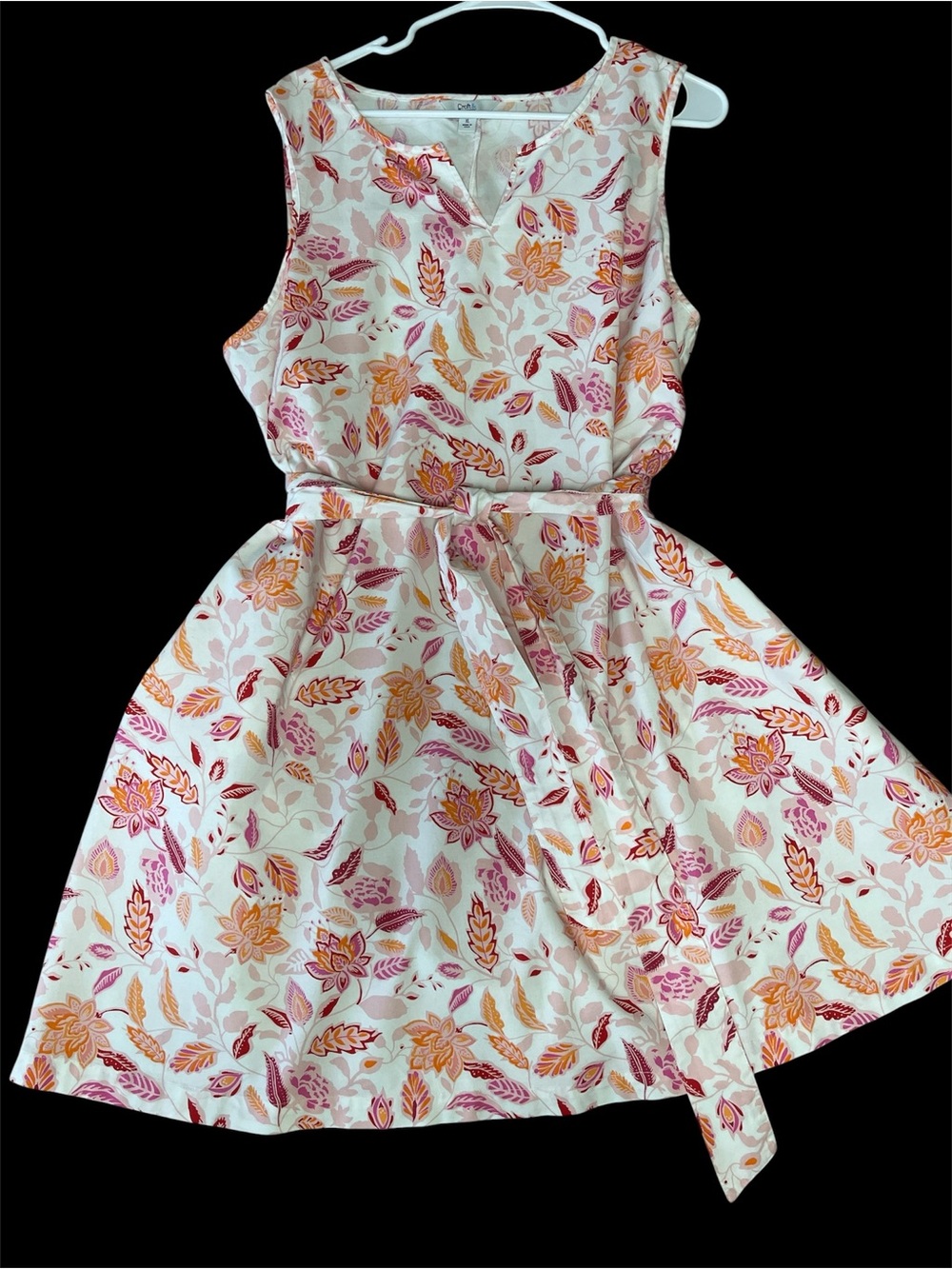 Croft & Barrow Peach Floral Sleeveless Dress with Pockets - Size XL